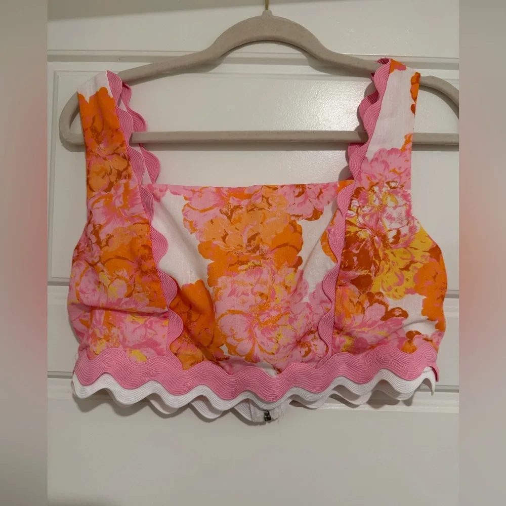 Red Dress Boutique Floral Pink and Orange Skirt Set - Picture 5 of 10